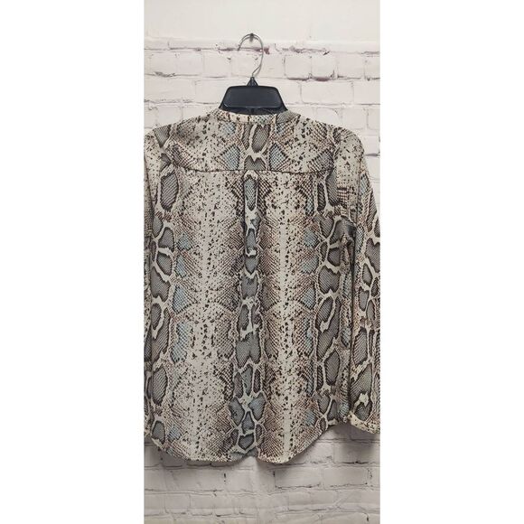 Daniel Rainn Women’s Popover Snakeskin Print Button Down Blouse Top Pockets XS - Picture 9 of 9